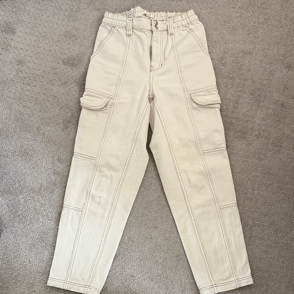 PacSun Cream Straight Leg Cargo Pants